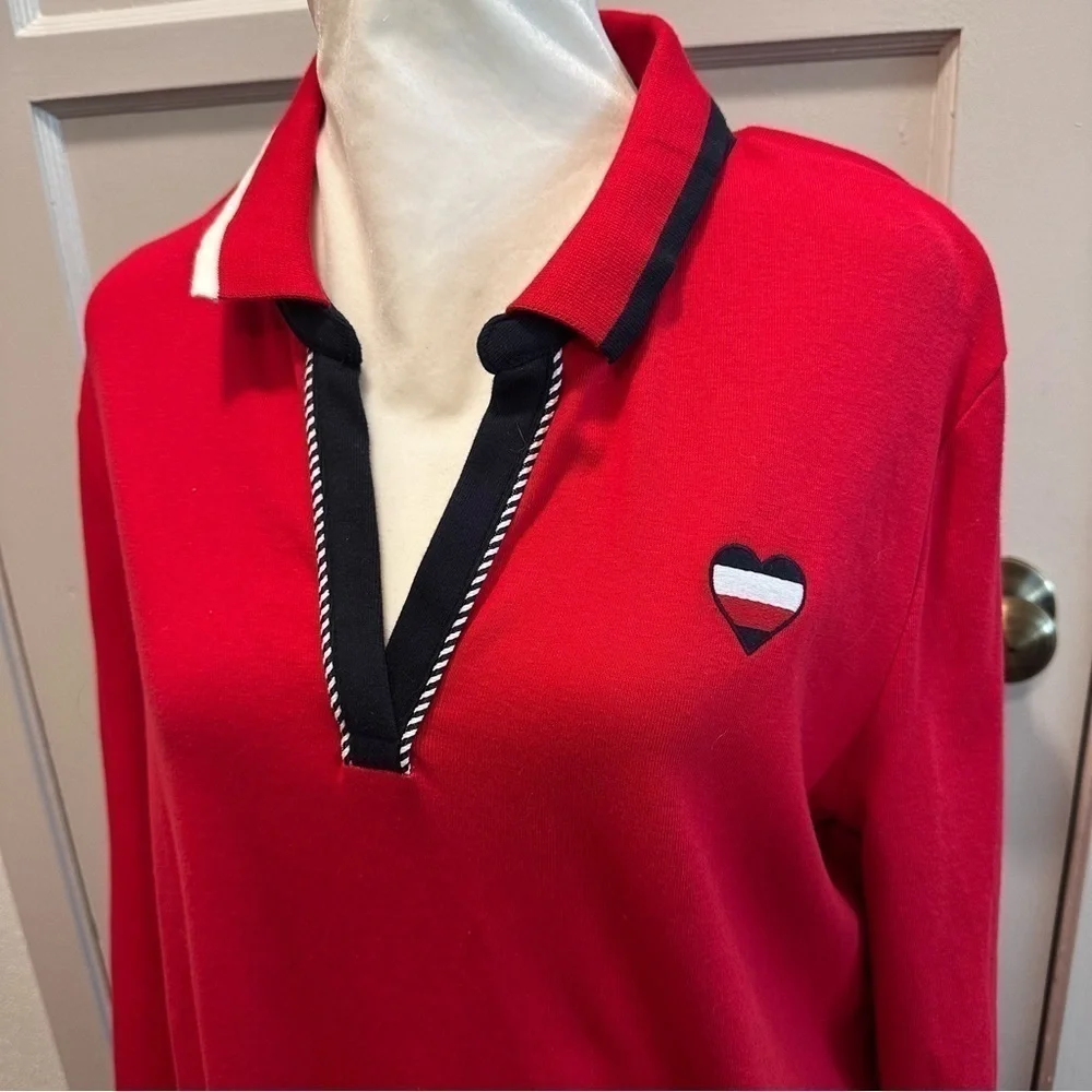 Tommy Hilfiger Cotton T-shirt Pull Over Dress Sz XL Chilli Pepper Red